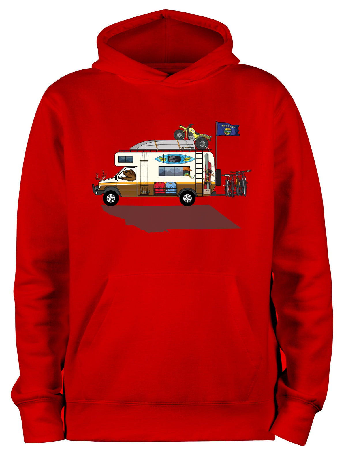 Ramblin' Man Hoodie in red by Lake Monster Montana
