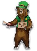 Butte Irish Hitchhiker Bear | Sticker