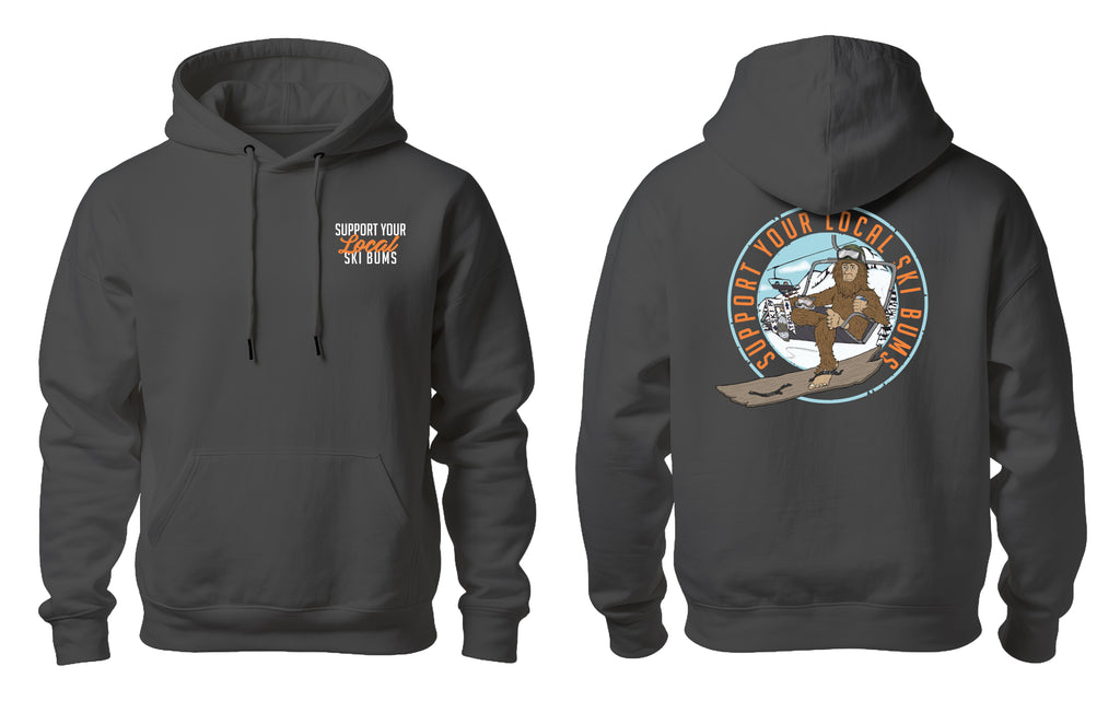 Ski Bums Hoodie in Heathered Charcoal by Lake Monster Montana