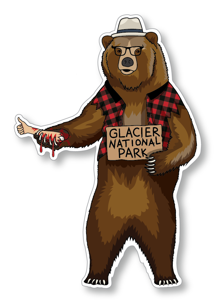 Montana Hitchhiker Bear | Sticker