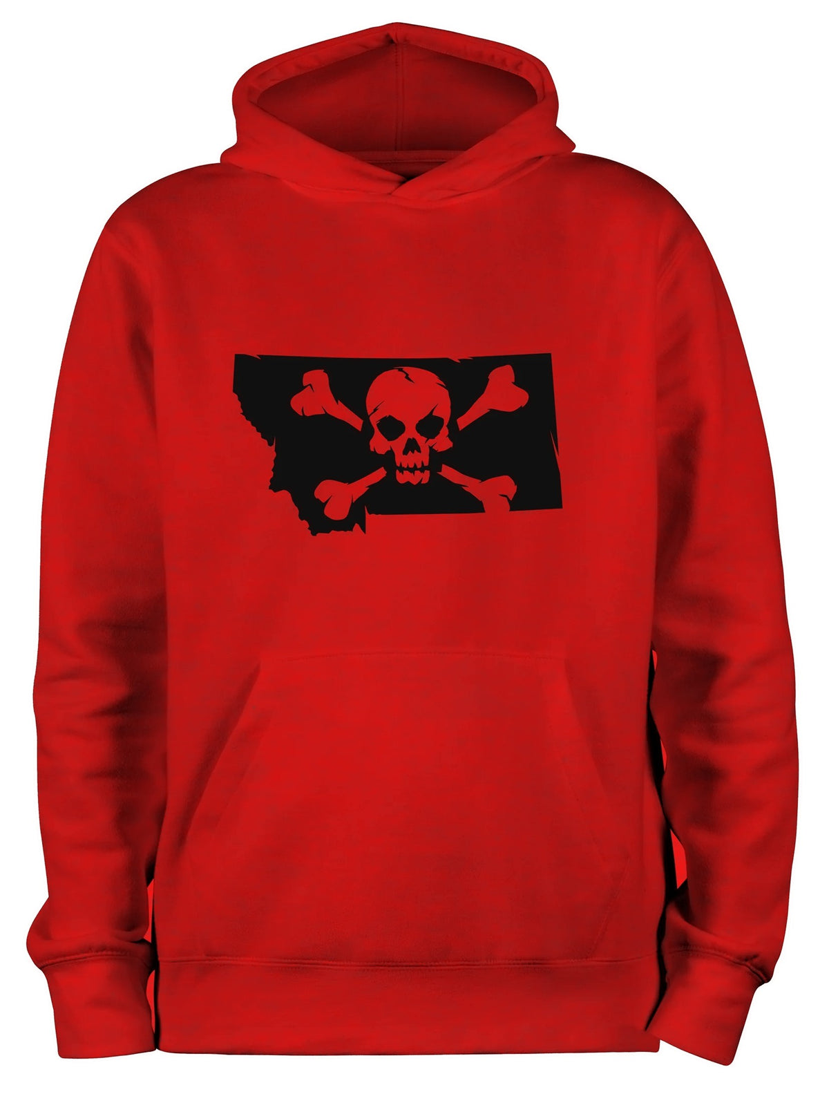 Montana Pirate hoodie in Classic Red