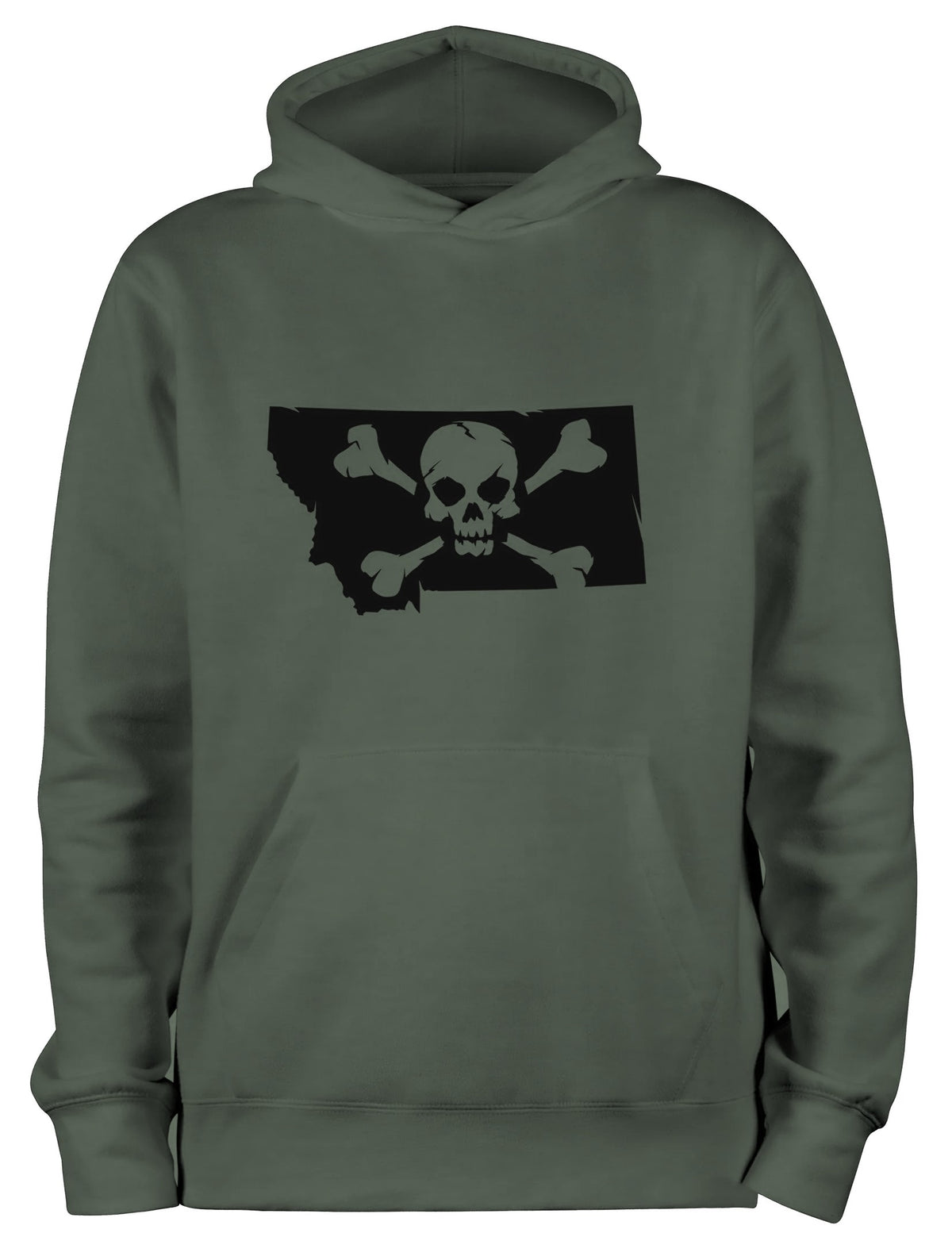 Montana Pirate hoodie in Heathered Olive