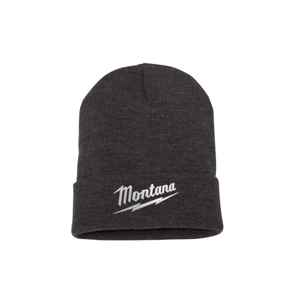Lake Monster YP Classics beanie in Dark Grey with Montana Tools embroidered design