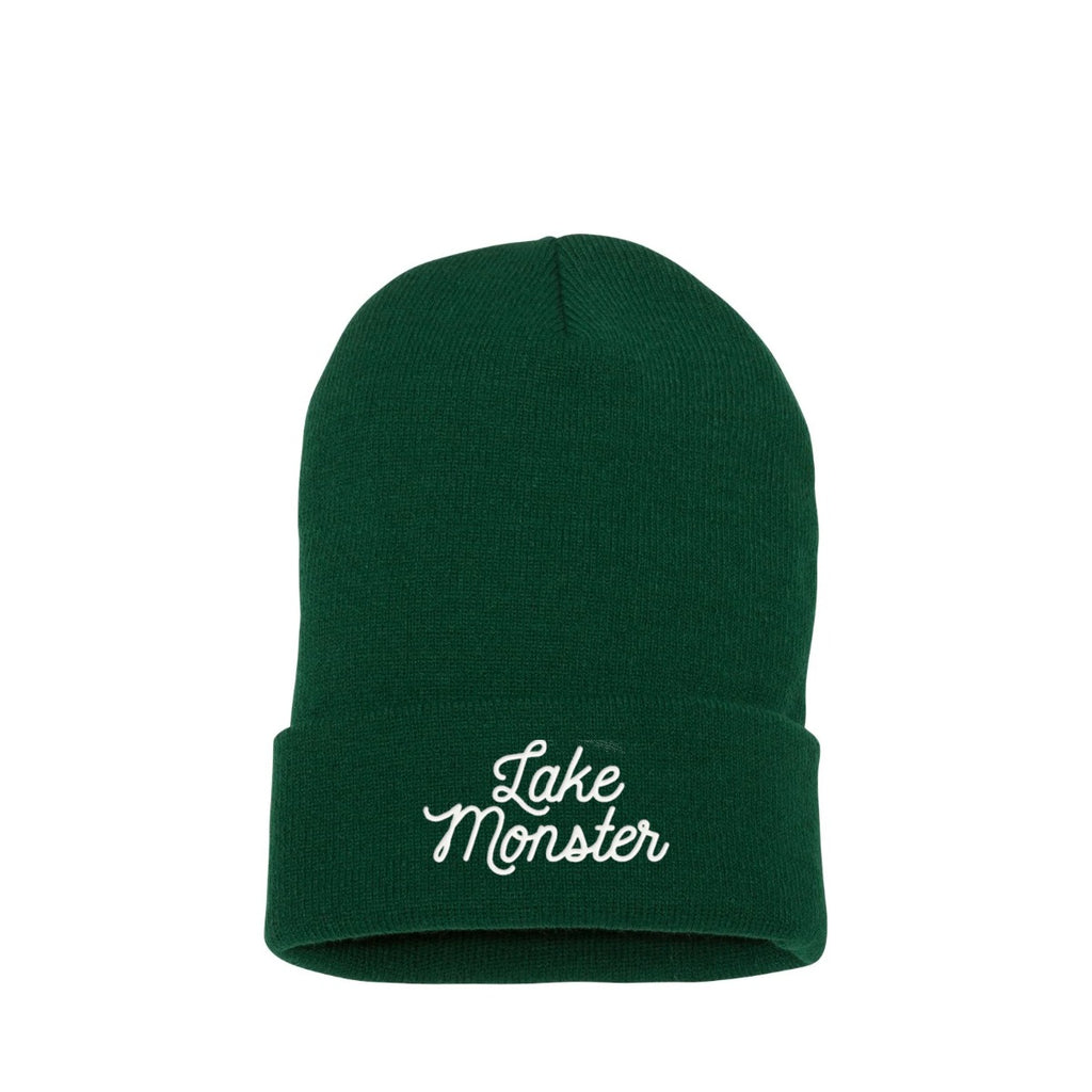 Lake Monster YP Classics beanie in Spruce with Lake Monster Script embroidery