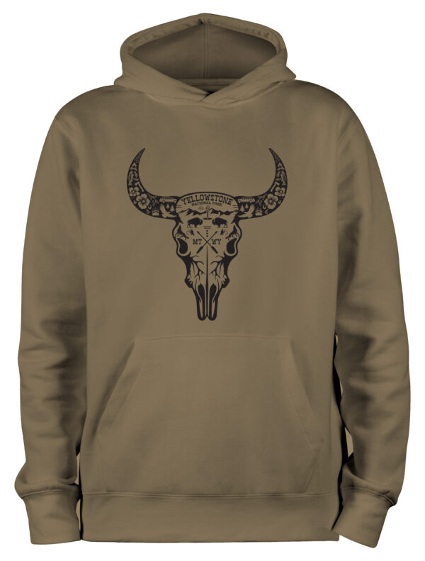 Yellowstone National Park Bison Skull | Hoodie - Image 3