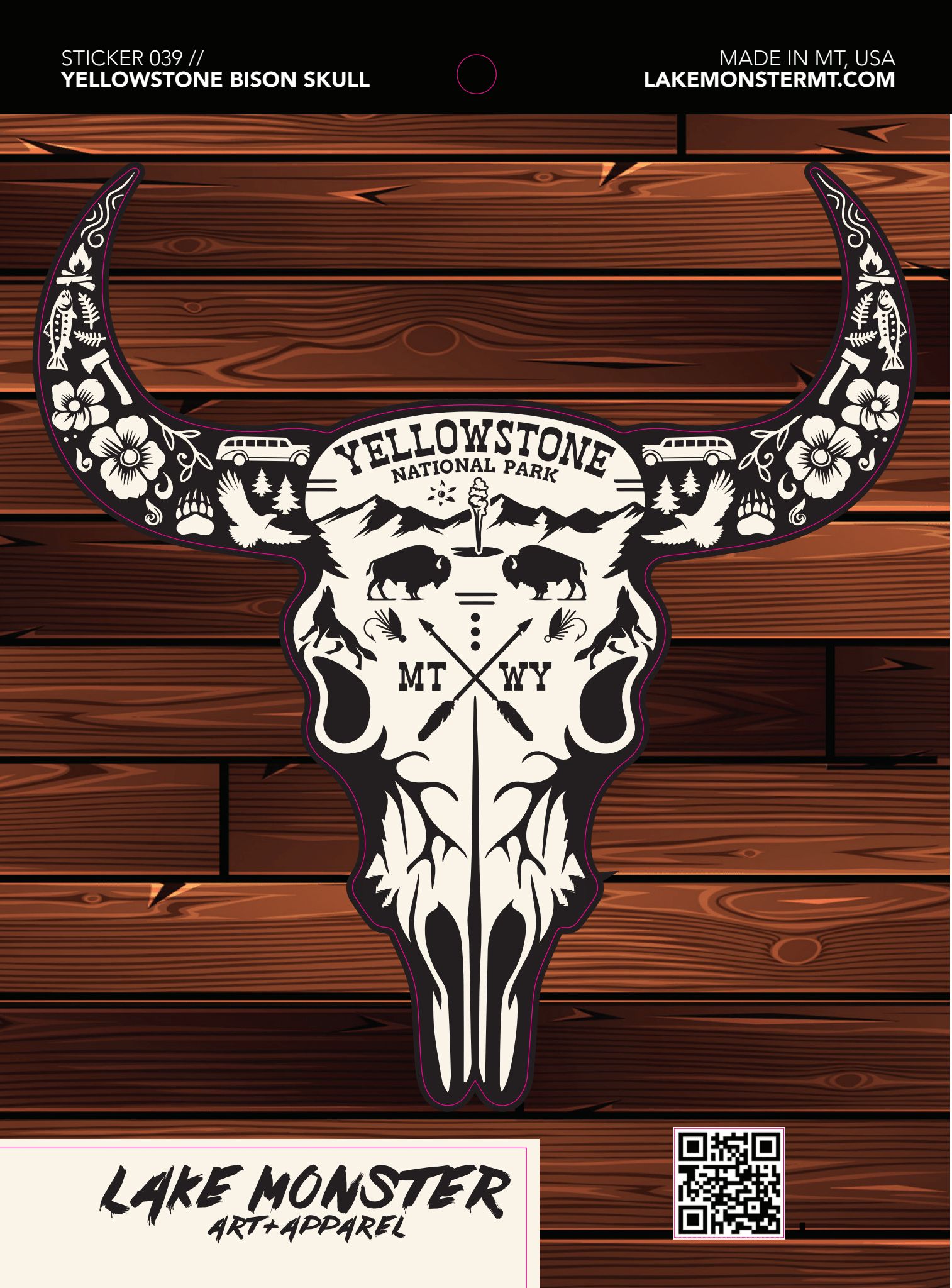 Yellowstone Bison Skull | Sticker - Image 2