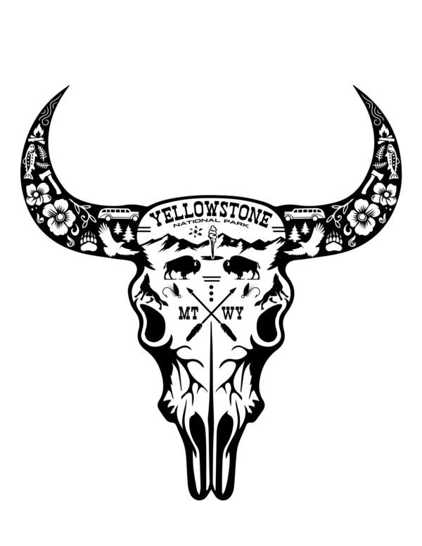 Yellowstone Bison Skull | Sticker